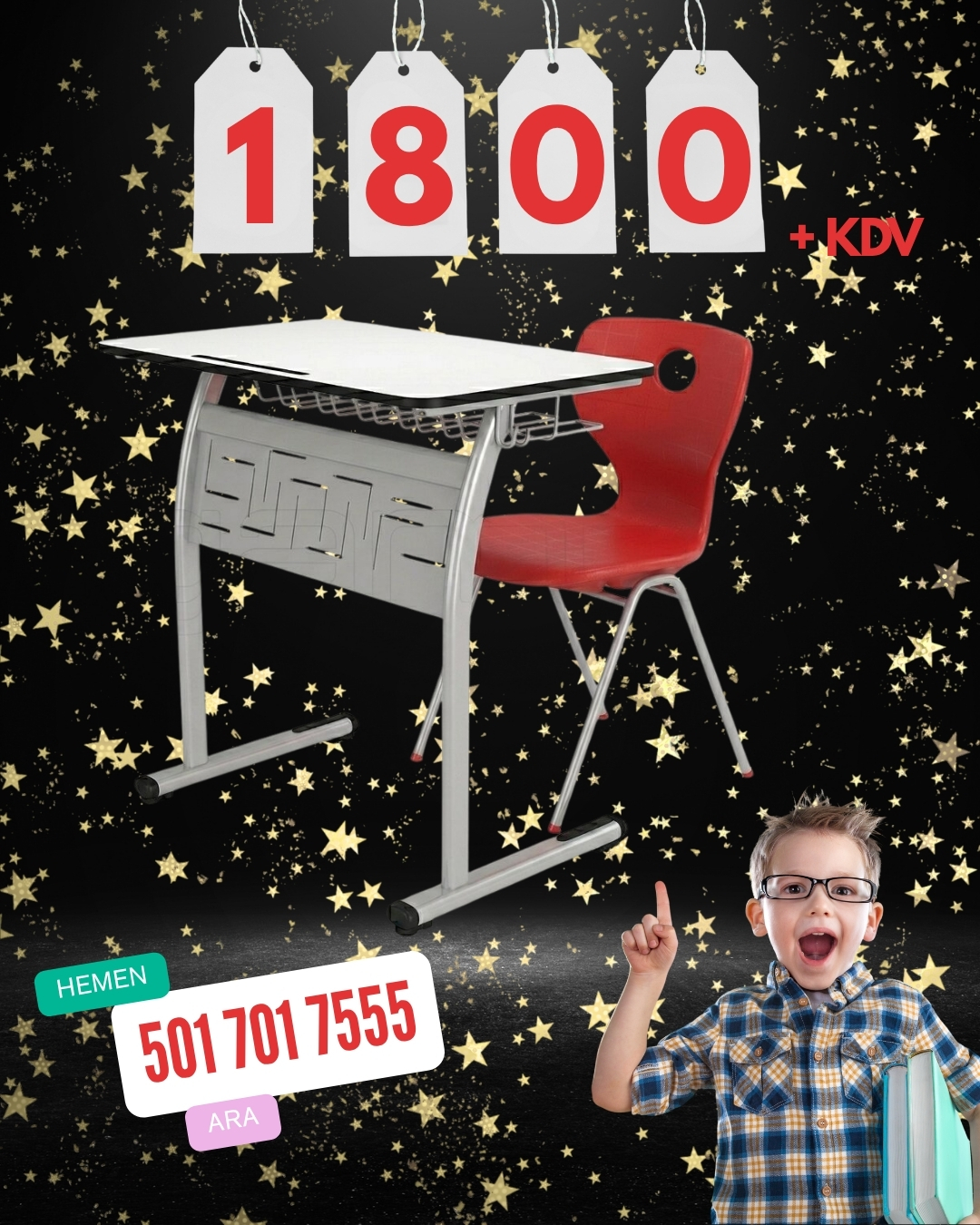 hemen Okul Sırası Takımı – Kampanyalı Fiyat 1800₺ + KDV - Görsel 1
